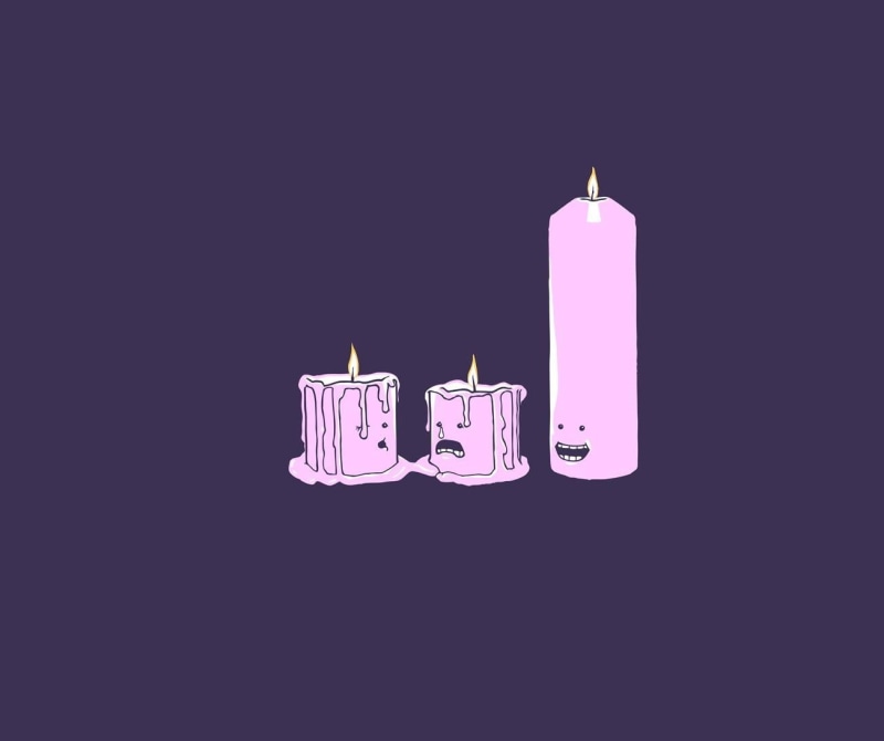 close-up, candle, pink color, fire, burning, indoors, minimalism, studio shot, birthday candles, fire - natural phenomenon, birthday, flame, purple, candles