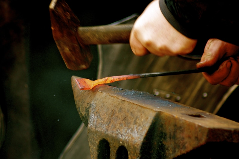 steel, manual Worker, person, industry, work Tool, forge, embers, craft, water, human Hand, middle ages, metal, 4K, one person, weapon, fish, vertebrate