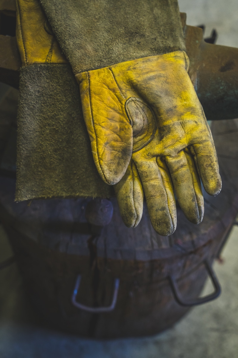 close-up, body part, shop, protective workwear, sculpture, hot, metal, day, steel, iron, retro, antique, representation, no people, manual, industry, yellow