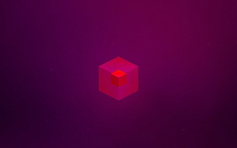 copy space, digital art, single object, close-up, creativity, simple, minimalism, 1080P, cube shape, purple, blue background, colored background, logo