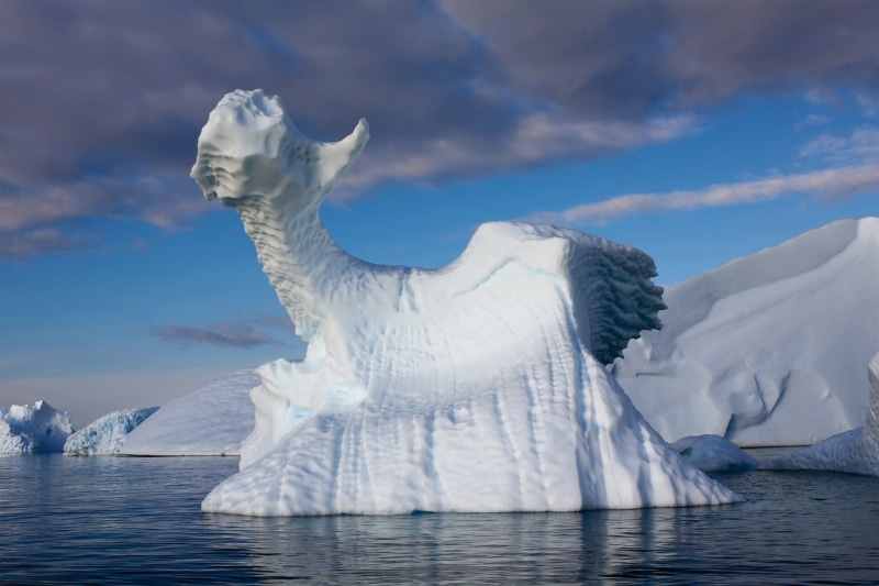 winter, landscape, iceberg, sea, cold, nature, snow, Antarctica, clouds, water, 720P