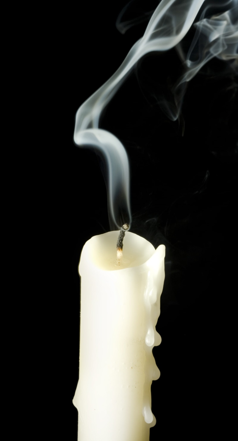 copy space, fire, fire - natural phenomenon, indoors, heat - temperature, studio shot, no people, smoke - physical structure, extinguishing, black background