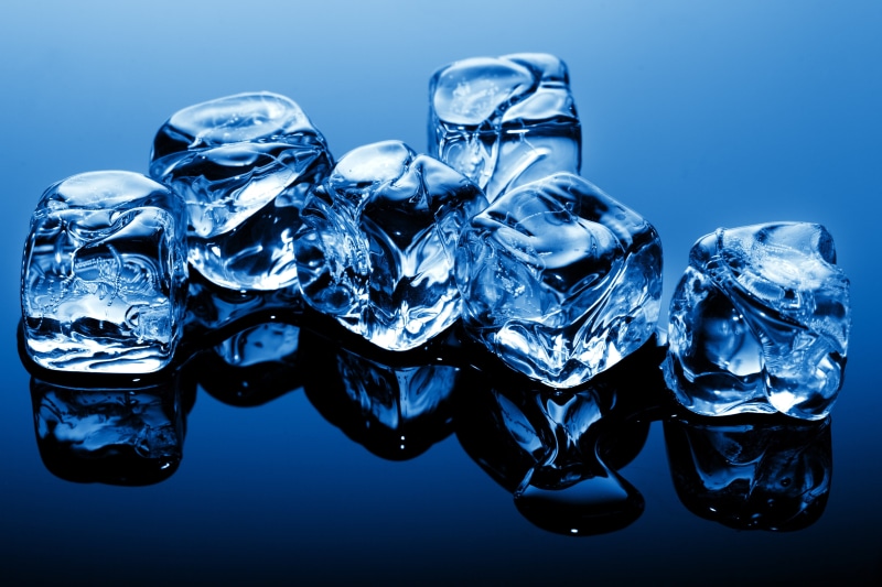4K, ice cubes, blue, ice