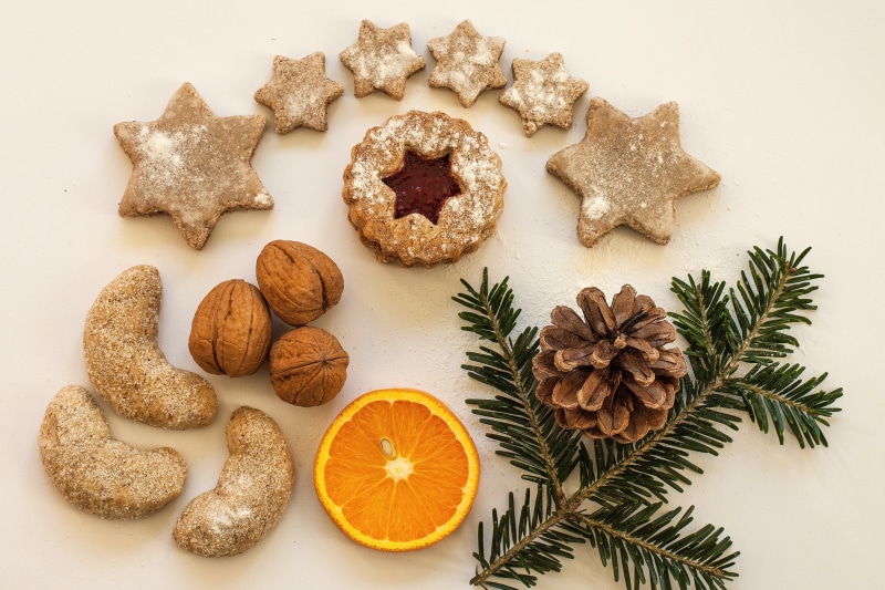 anise, winter, food, cookie, high angle view, biscuit, food and drink, Overhead, indoors, christmas Decoration, spice, healthy eating, variation, preparation