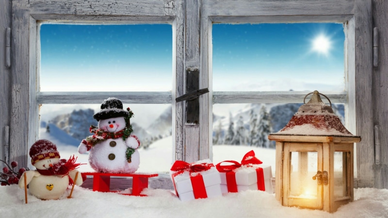 christmas, cold temperature, snow, 1080P, christmas ornament, indoors, transparent, nature, window, holiday, christmas day, decoration, candle light, celebration