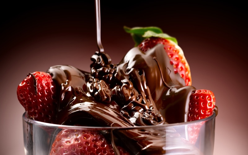 chocolate, strawberries, 2K, fruit, strawberry, syrup, top, dessert