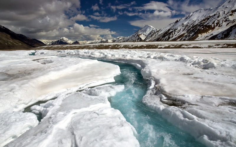 cloud - sky, water, iceberg, cold temperature, tranquility, nature, winter, landscape, frozen, sky, environment, beauty in nature, river, melting, mountain