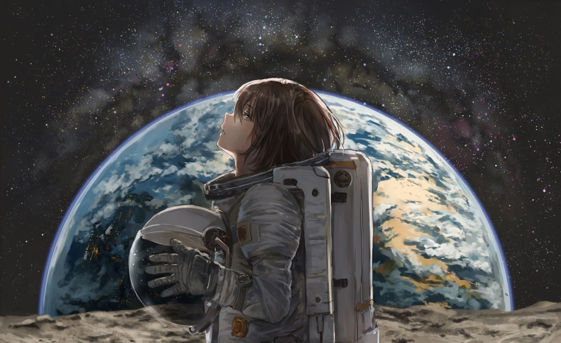 profile, space, 1080P, the suit, anime