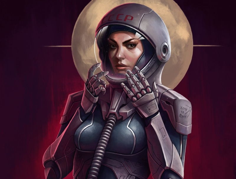 Space Suit, uniform, 1080P, Astronaut, adult, Sci Fi, beauty, portrait, females, headwear, fashion, government, Woman, young adult, one person, indoors