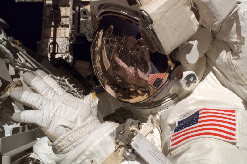 table, military, universe, space suit, nature, high angle view, assistance, helmet, 2K, reflection, orbits, choice, space, American flag, textile, suit