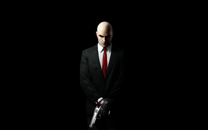 4K, agent 47 hitman hitman absolution video games gun simple background suits