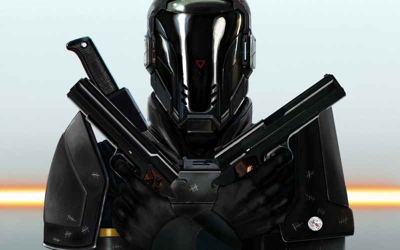 gun, artwork, soldier, Last Man Standing: Killbook Of A Bounty Hunter, digital art, 1080P, Futuristic, pistol