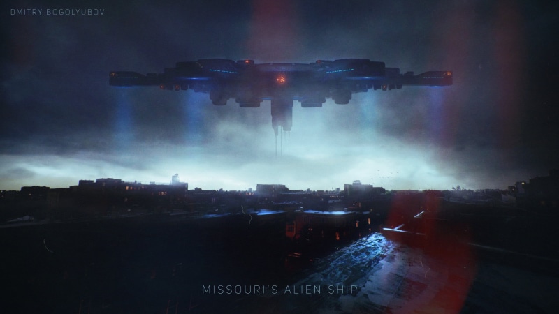UFOs, Dmitry Bogolyubov, overcast, conflict, military, outdoors, mode of transportation, architecture, built structure, missori, s, illuminated, smoke - physical structure