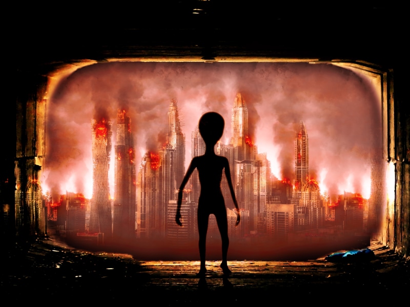 one person, men, real people, standing, built structure, silhouette, planet, illuminated, digital composite, communication, adult, annihilation, building