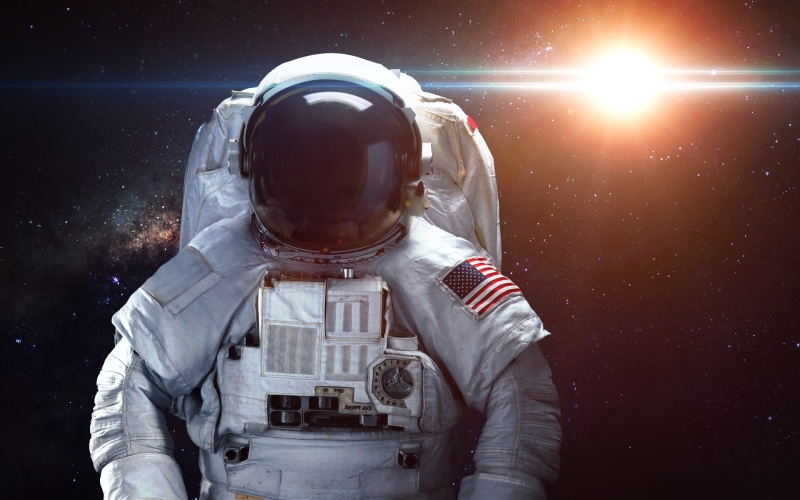 4K, star - space, astronomy, adult, astronaut, waist up, occupation, night, protective workwear, astronaut 4k computer desktop free, space suit