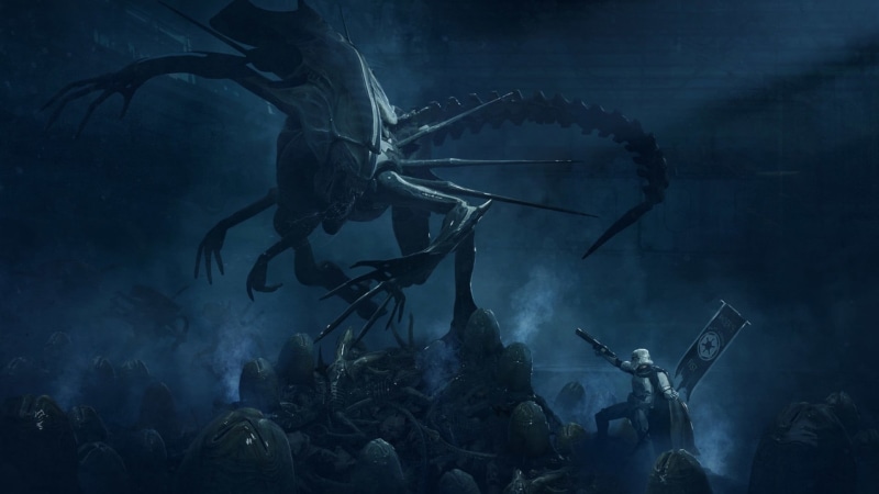 nature, animated, animal wildlife, animals in captivity, marine, performance, alien, water, people, group of people, tank, night, dark, underwater, Star Wars