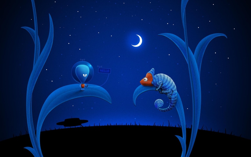 2K, moon, alien, creative and graphics, chameleon