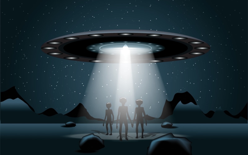 Aliens, stars, 2K, the stars of the night, flying saucer