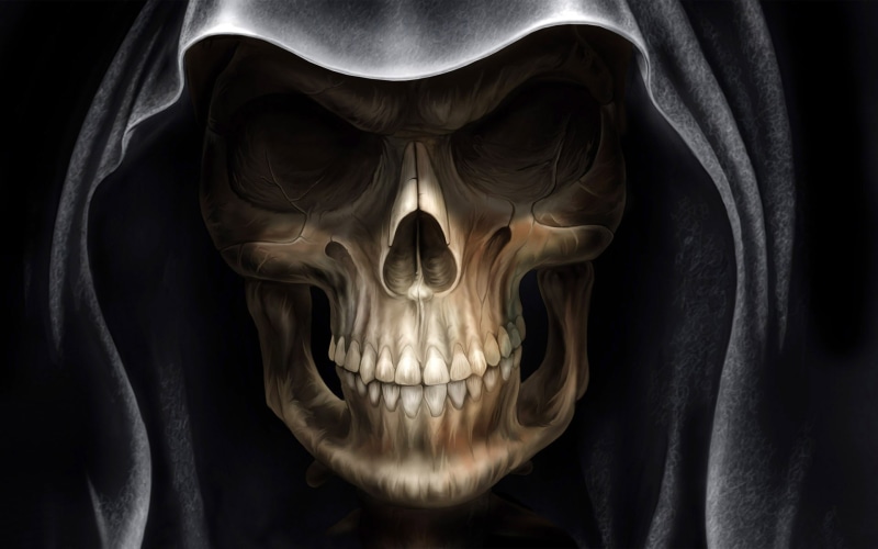 creative, graphics, creative and graphics, illustration, 1080P, devil, demon, skull, reaper, hd, grim, alien