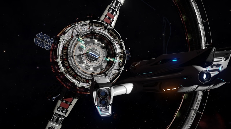car, machinery, wheel, chrome, spaceship, video games, transportation, motorcycle, machine part, vehicle part, red, Elite: Dangerous, science fiction, gray