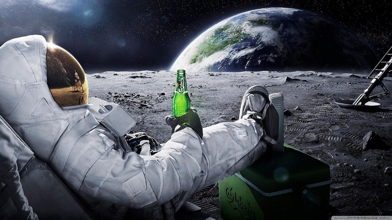 believe, spaceman, earth, can, moon, 720P, beer, funny, put