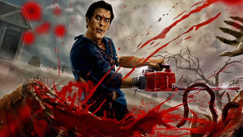 ash, 1080P, evil dead, chainsaw, blood, death, guts
