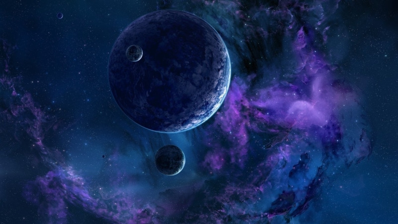 Planet, 1080P, Blue, Purple, Planets, Space, Sci Fi, Stars, Nabule