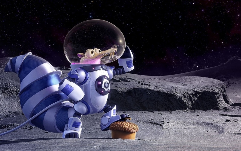 stars, Ice Age 5, Cronopio, subarashii, cartoon, movie, Scrat, film, nuts, animal, astronaut suit, Ice Age, 1080P, squirrel, troublemaker, catch, astronaut