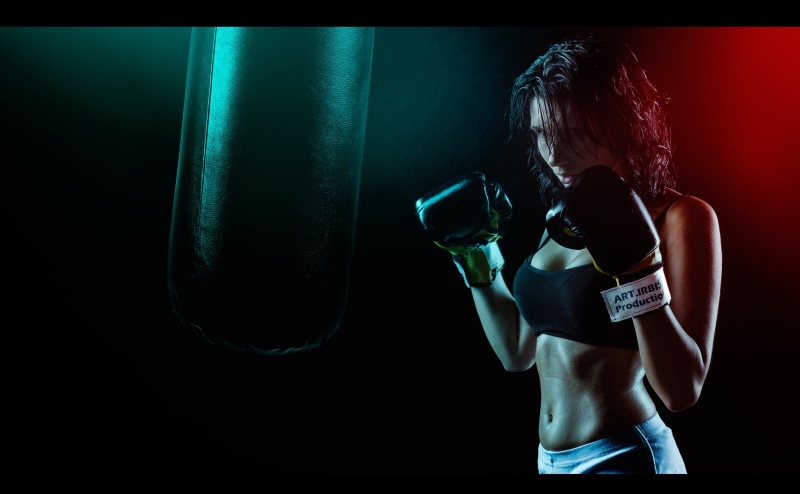 art.irbis, indoors, standing, healthy lifestyle, sexy, xusenru, Boxing, boxing glove, Sports, hairstyle, strength, aggression, khusen rustamov, s, studio shot