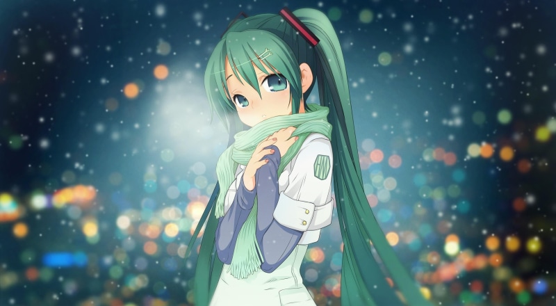 lights, front view, futuristic, illuminated, character, females, child, technology, winter, science, 2K, happiness, young adult, snowing, night, haired