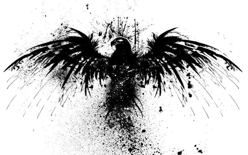 templates, hd, birds, hawk, eagles, paint, soviet, animals, rorschach, Black, white, germany, flags, art, 1080P, x, ussr, original