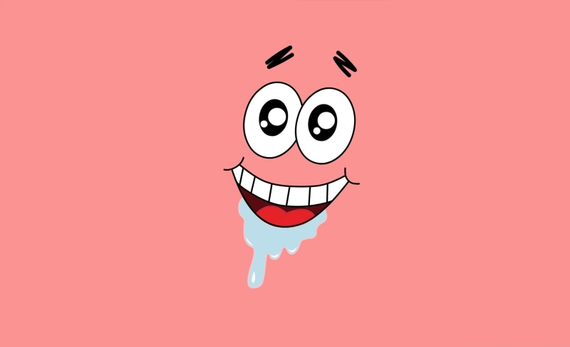 anthropomorphic smiley face, patrick, 1080P, Others, pink color, Funny, drawing - art product, close-up, cartoon, human representation, Cartoons