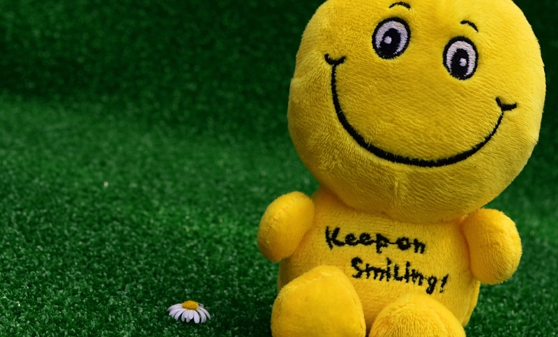 happy, western script, representation, stuffed toy, human representation, yellow, day, grass, funny, cheerful, toy, face, 4K, keep smiling, emoticon, nature