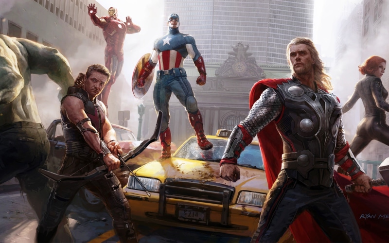 2K, Captain America, avengers, built structure, marvel, group, building exterior, men, picture, human representation, Hulk, group of people, architecture