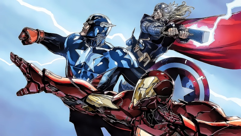 man, captain america, 1080P, america, captain, comics, 1920x1080, iron, marvel comics, thor, marvel, iron man