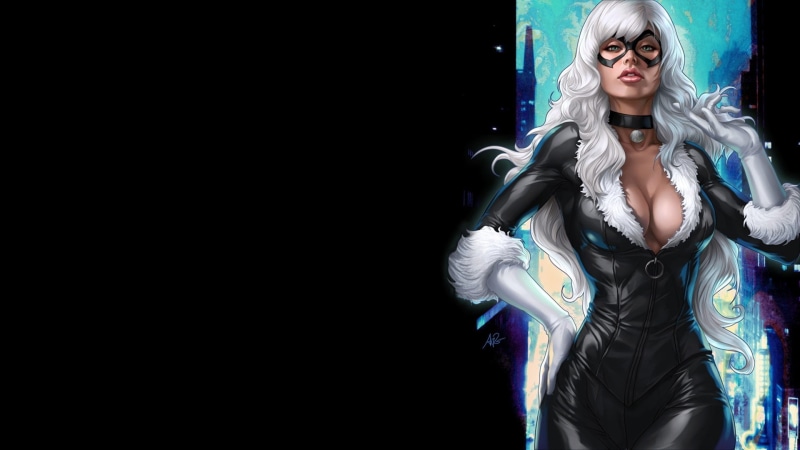marvel, animals, art, comic, women, background, cats, cat, superheroes, black, Cartoons, 1080P, comics, x, books, hd