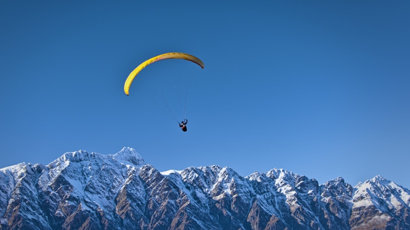 winter, extreme Sports, adventure, leisure Activity, activity, yellow, blue, risk, outdoors, mountain, sport, freedom, mountain range, flying, near, sky