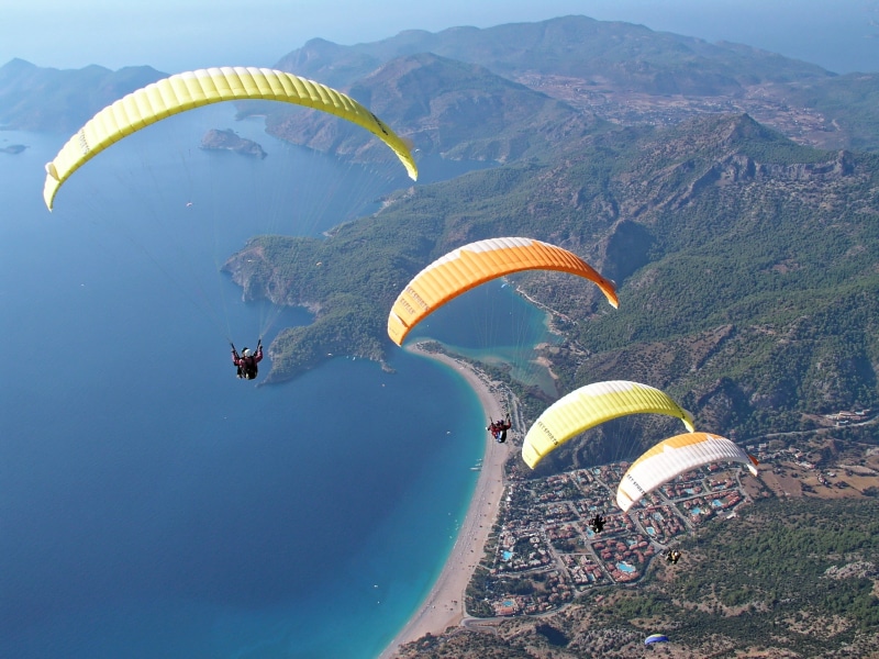 beauty in nature, water, flying, leisure, sea, dom, extreme, environment, adventure, aerial view, recreational Pursuit, scenics - nature, blue, aerial