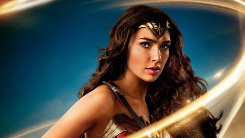 League of Justice, Wonder Woman, film, DC Comics, cinema, gauntlet, WWII, Themyscira, Gal Gadot, brunette, Batman v Superman Dawn of Justice, armor, movie