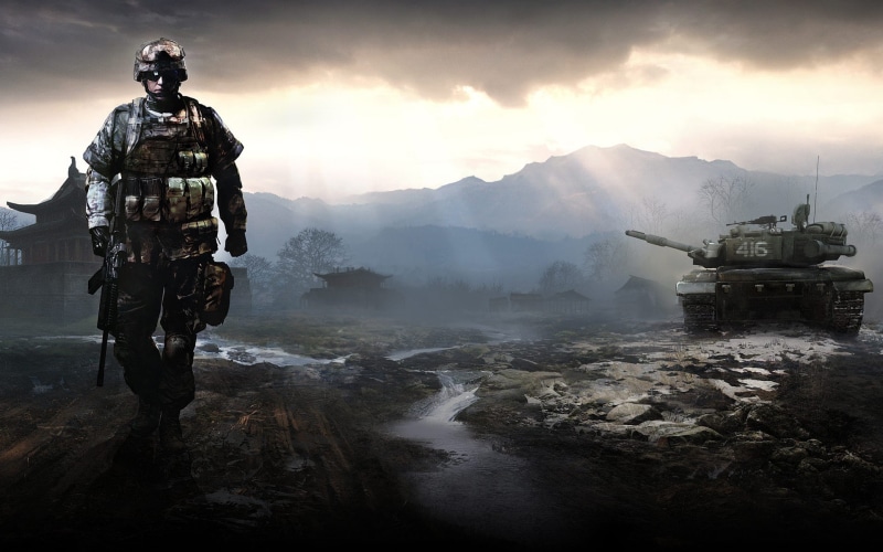 tank, video games, numbers, dark, war, soldier, Battlefield 3, 1080P