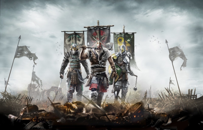 Vikings, suit of Armor, smoke - physical structure, people, knight - Person, shield, military, samurai, knight, old, creed, For Honor, sky, digital, nature