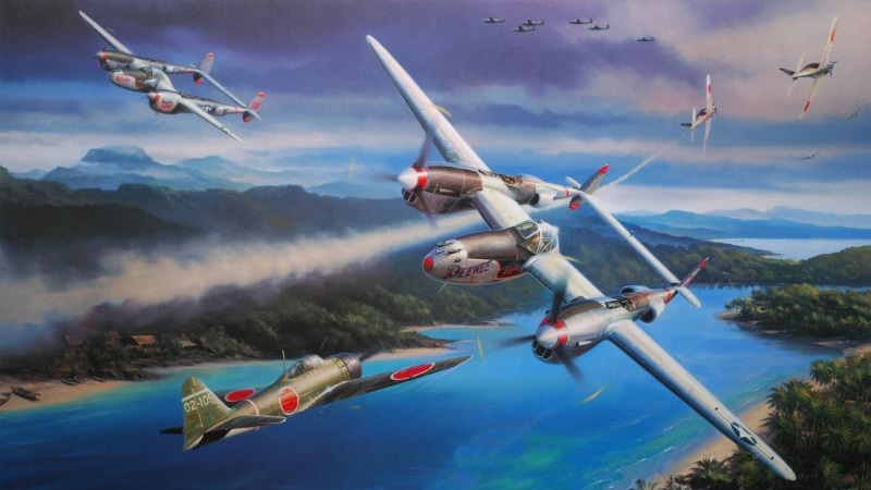 engine, courage, s, air Travel, Nicolas Trudgia, adventure, mode of transportation, technology, mid-air, nature, sky, airplane, Lockheed P-38 Lightning