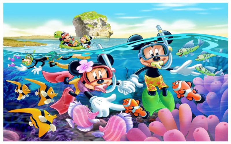 mouse, hd, 1080P, mini, diving, mickey, underwater, adventure