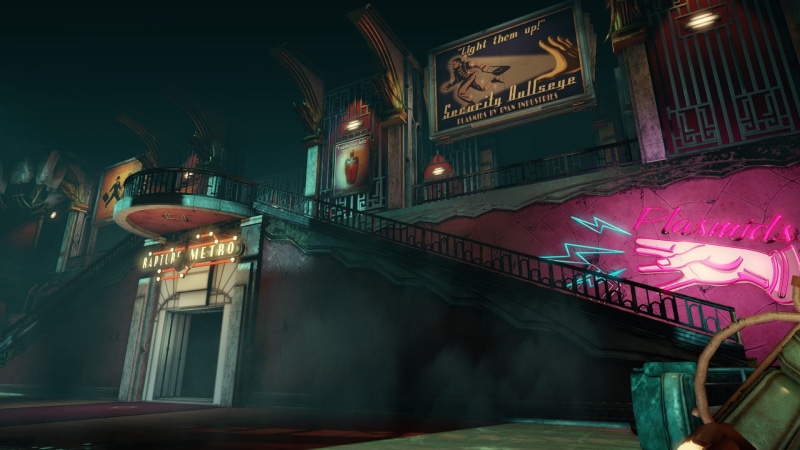 lantern, nightlife, city, 1080P, architecture, video games, illuminated, night, outdoors, screen shot, communication, hanging, BioShock Infinite: Burial at Sea