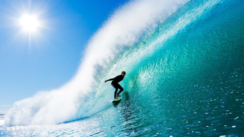 sports, blue, nature, adventure, sunlight, 2K, lifestyles, sky, aquatic sport, freedom, beauty in nature, sea, power in nature, one person, waves, enjoyment