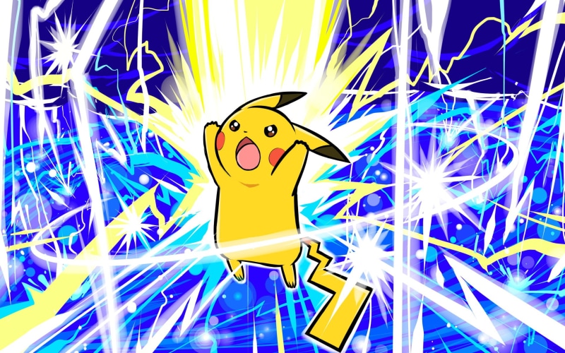 multi colored, Pikachu, glowing, front view, decoration, illustration, 1080P, Pokémon, blue, art and craft, close-up, illuminated, no people, pokemon