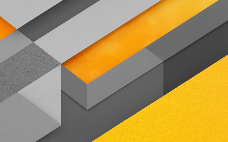 illustrarion, 3d, 6, 2K, orange, hd, marshmallow, blocks, yellow, abstract, gray, android