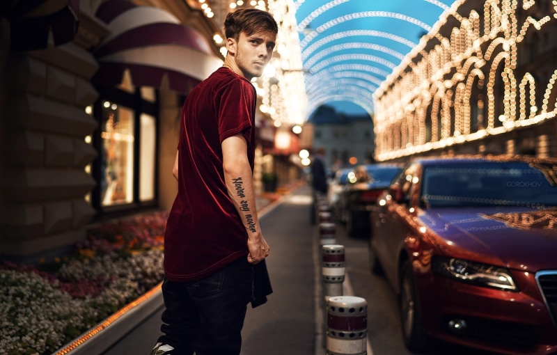 1080P, Ivan Gorokhov, men outdoors, model, car, tattoo, city, men, 500px