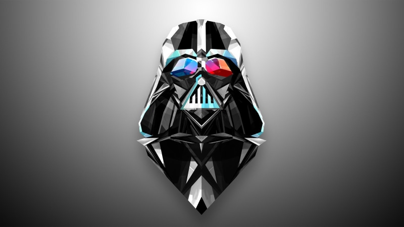 2K, Darth Vader, artwork, gradient, Star Wars, geometry, Justin Maller