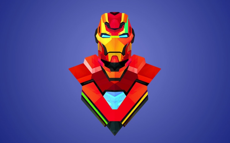 creativity, art, blue, 720P, colored background, front view, man, studio shot, representation, copy space, sky, fun, Iron Man, painting, single object